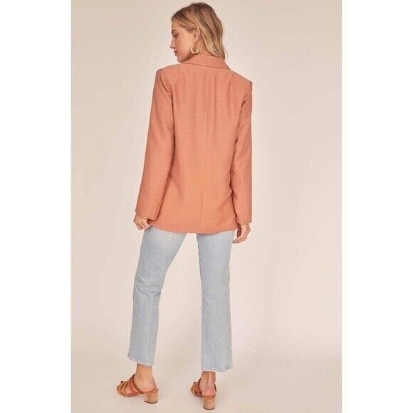 ASTR The Label Baked Allegra Oversized Tencel Linen Blend Blazer Womens Size L - Picture 3 of 6